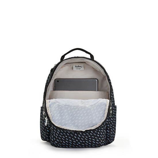 Kipling Seoul Small Printed Tablet Ryggsekk Blå Hvite | NO 1351NW